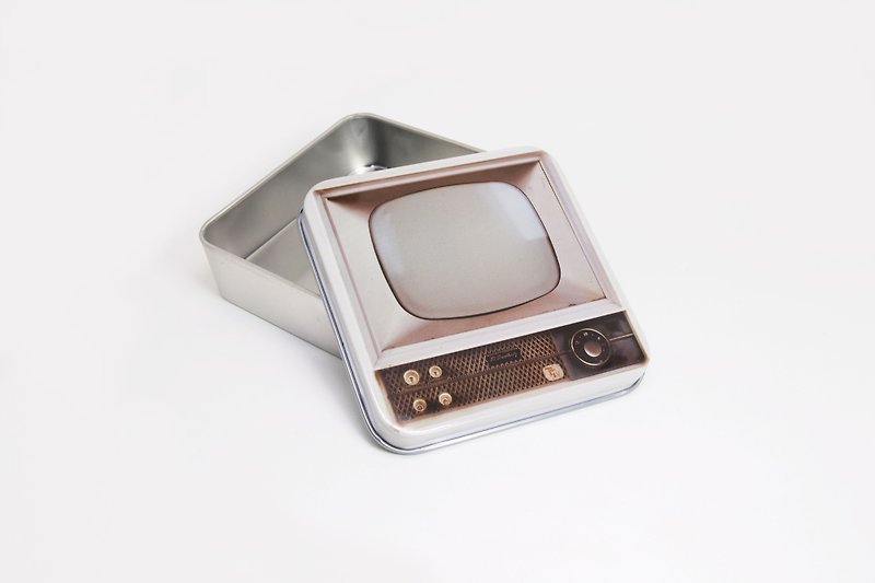复古电视 【马口铁空盒】 - 收纳用品 - 其他金属 卡其色