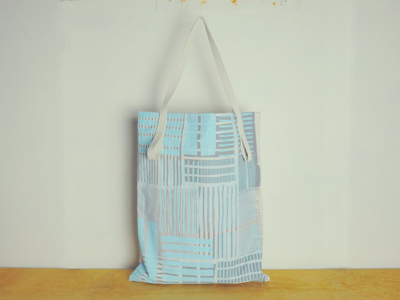JainJain 大型潇洒袋/环保购物袋 #22铁皮屋蓝/手印限量款 - 侧背包/斜挎包 - 纸 蓝色