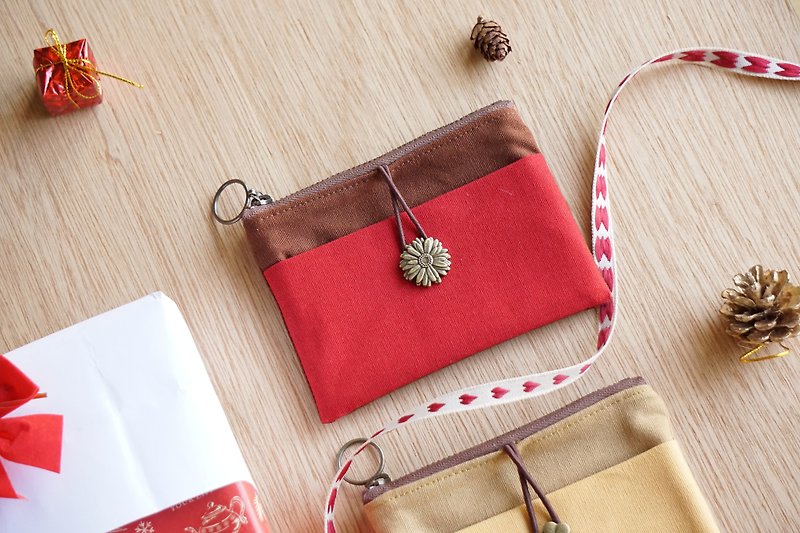 圣诞节礼物 闺密 - 钱包 – 红色 - 布作 - 交换礼物 - 皮夹/钱包 - 棉．麻 红色