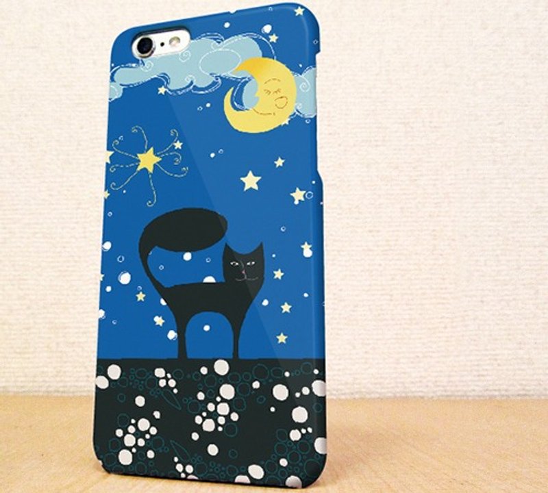 送料無料☆　三日月と黒猫　 phone case - 手机壳/手机套 - 塑料 蓝色