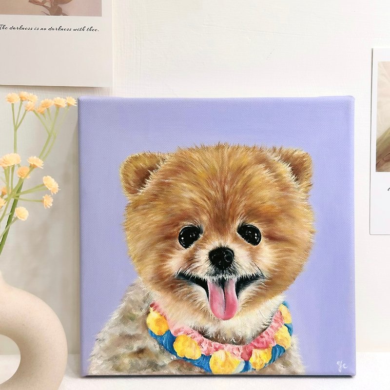 精致宠物定制画 20*20cm手绘 宠物肖像 油画 送礼 - 订制画像 - 棉．麻 