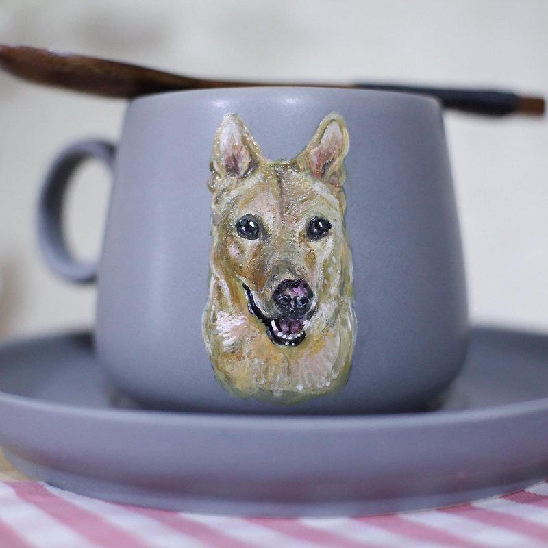 定制化礼物/手绘动物陶瓷咖啡杯单购 - 杯子 - 陶 多色