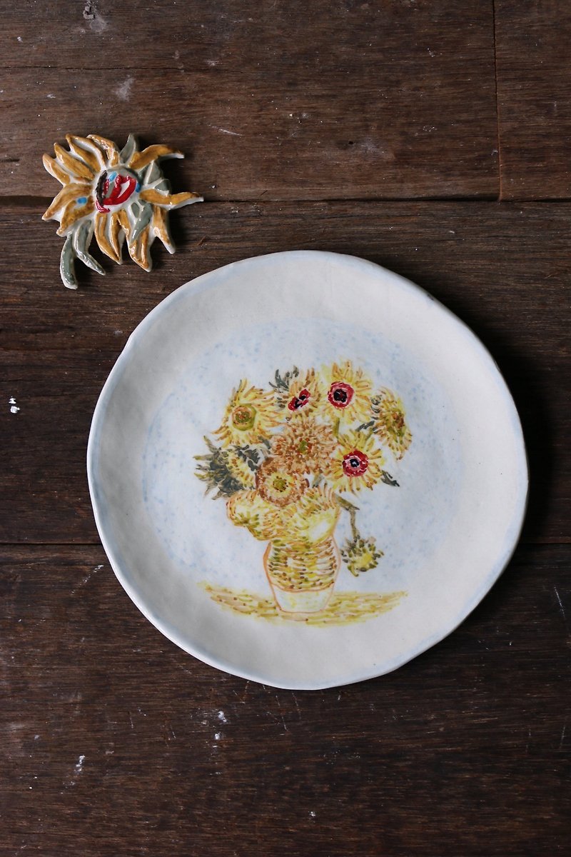 Sunflower Plate 02  - 花瓶/陶器 - 陶 黄色