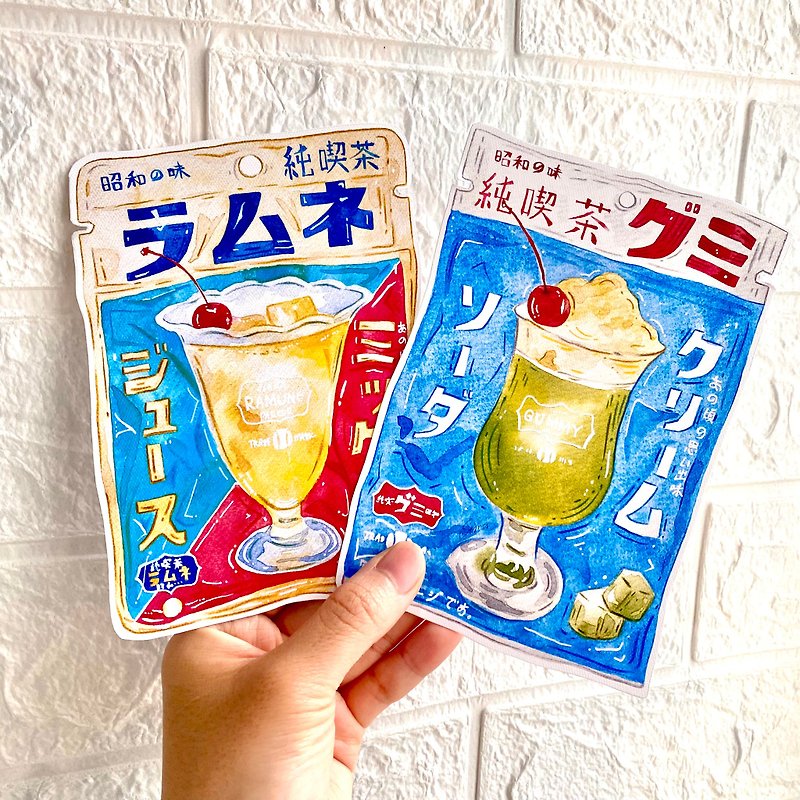 【手绘水彩系列】【日本食物】全切短卡 - 卡片/明信片 - 纸 