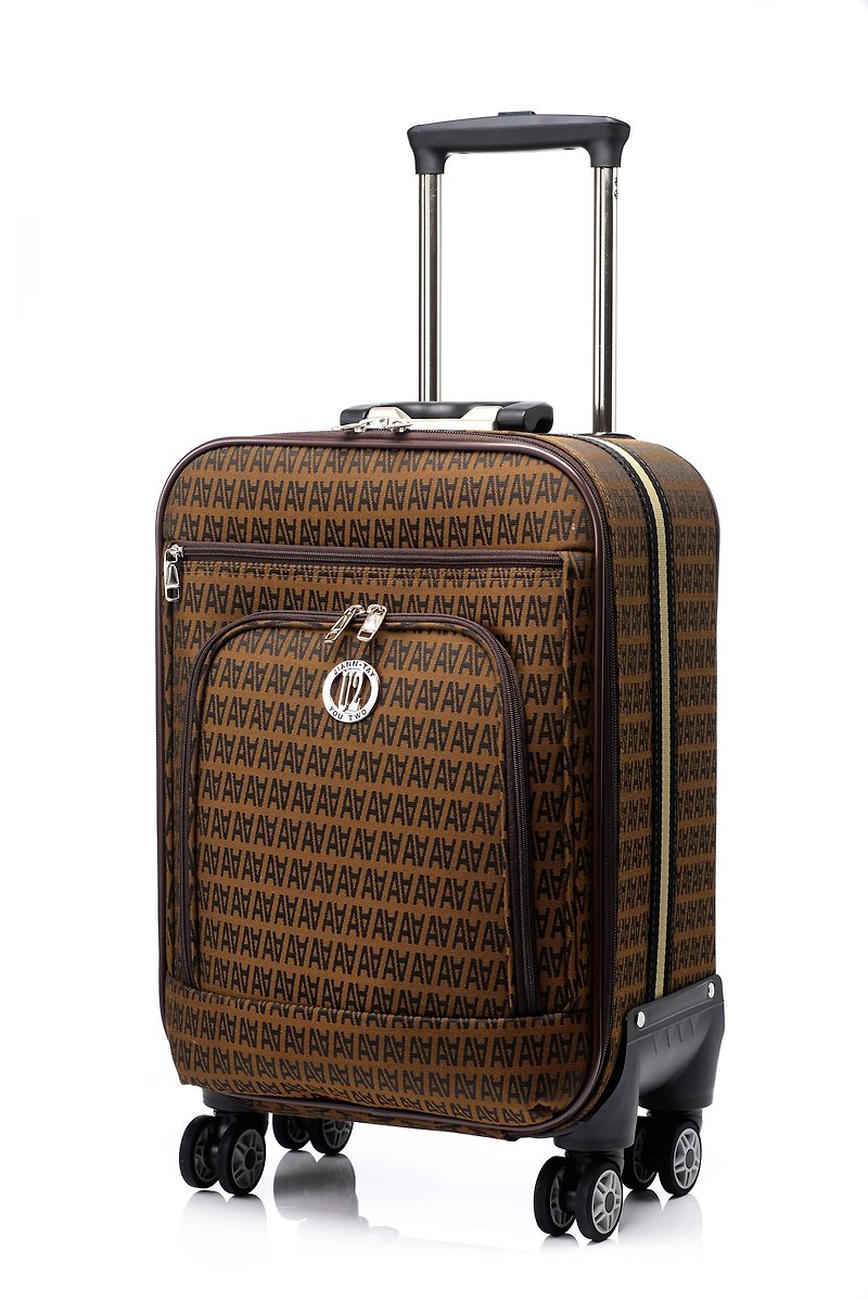 18寸 - 复古风缇花布登机箱 - 行李箱/行李箱保护套 - 其他材质 咖啡色