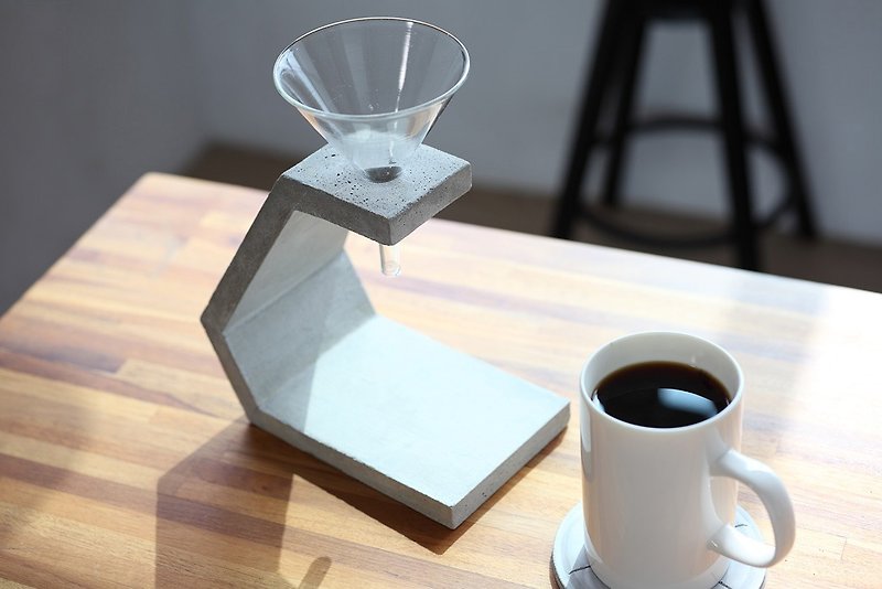 造型手冲咖啡座架 - 咖啡杯/马克杯 - 水泥 灰色