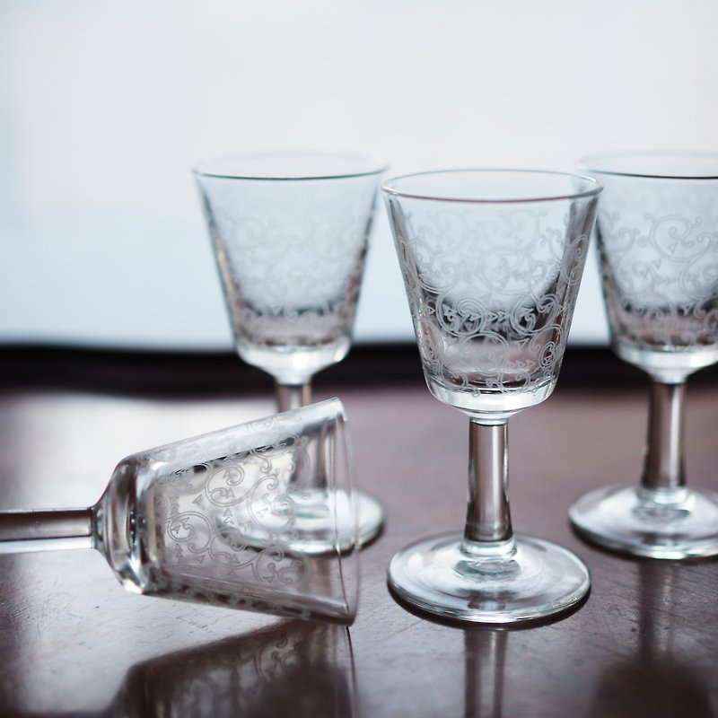 法国 Luminarc 复古高脚小洒杯 / 一套 2 个 - 酒杯/酒器 - 玻璃 透明