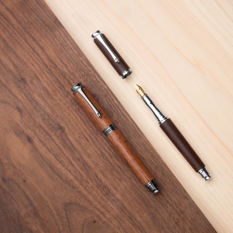 实木钢笔/钢珠笔・可雷射雕刻 - 钢珠笔 - 木头 咖啡色