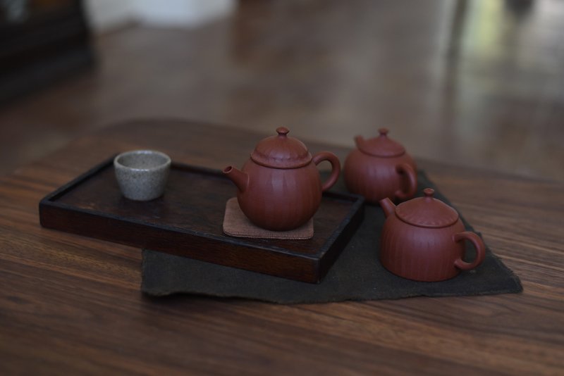 孤品全手工职人制作正把茶壶日式粗陶紫砂朱泥壶球孔出水好 - 茶具/茶杯 - 陶 