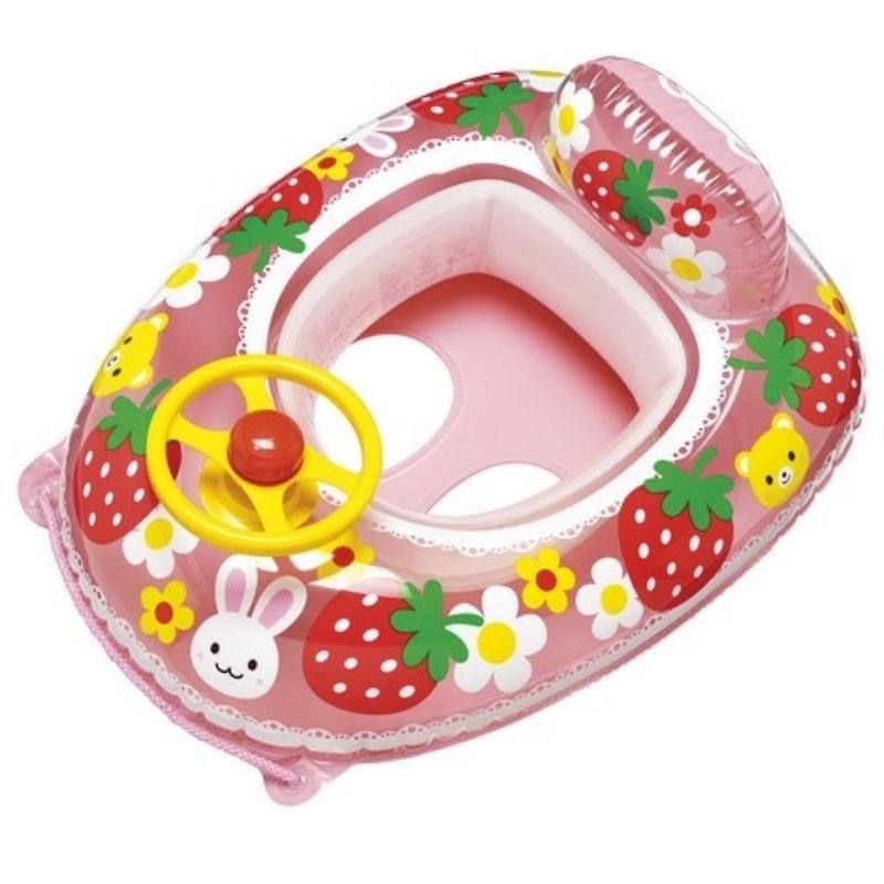日本IGARASHI 婴幼儿立体座圈 - 草莓粉红兔 水上充气坐骑/骑乘/浮排/床垫/泳圈/漂浮船 - 玩具/玩偶 - 塑料 粉红色