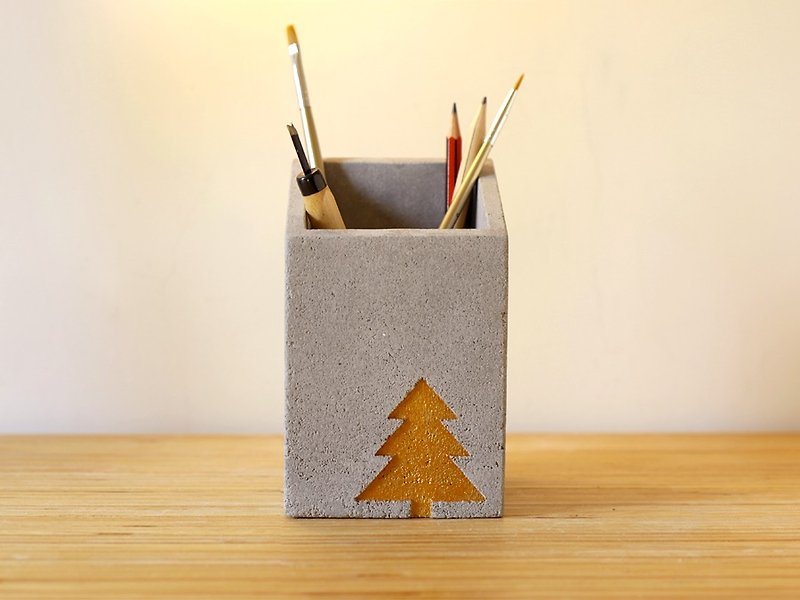 屋型圣诞树笔筒 - 笔筒/笔座 - 水泥 