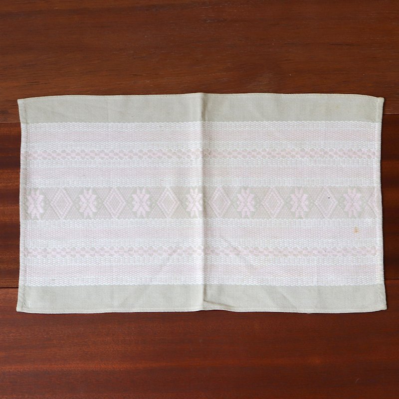 芬兰传统图腾粉灰色雪花棉麻餐垫 - 餐垫/桌巾 - 棉．麻 粉红色