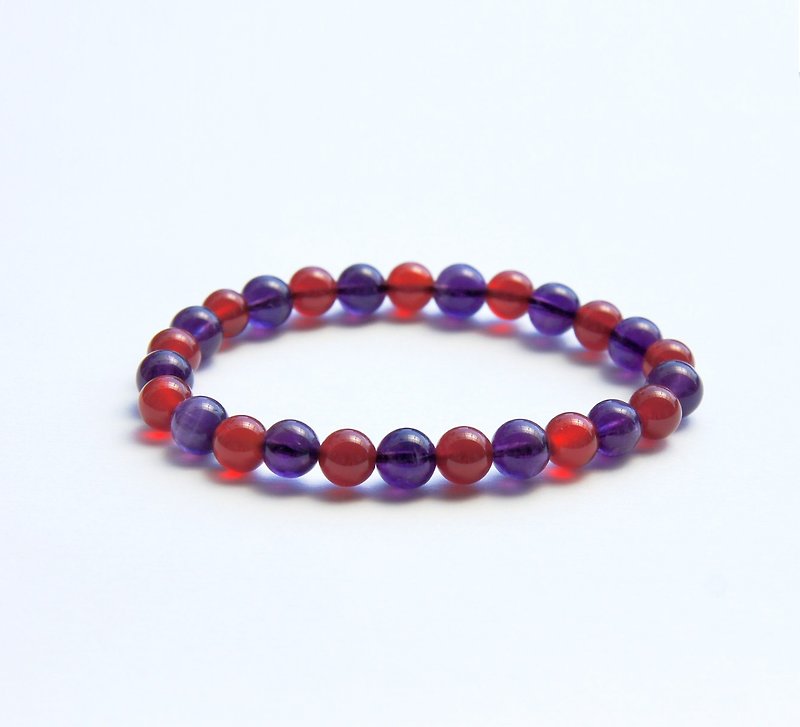 秋日莓果  紫水晶  红玉髓 - 手链/手环 - 宝石 紫色