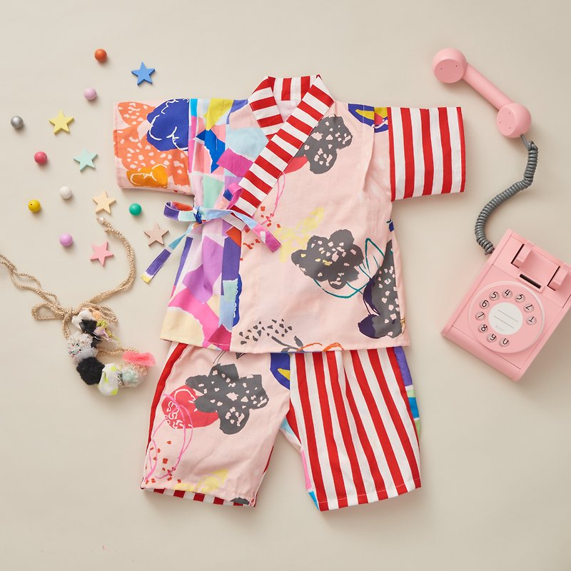 甚平　Jinbei Pink - 童装礼服/连衣裙 - 棉．麻 粉红色
