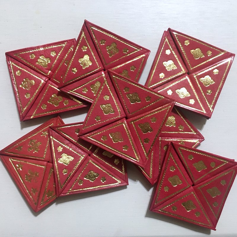 新年 红包两入 摩洛哥 方块零钱包  - 红包/春联 - 真皮 红色