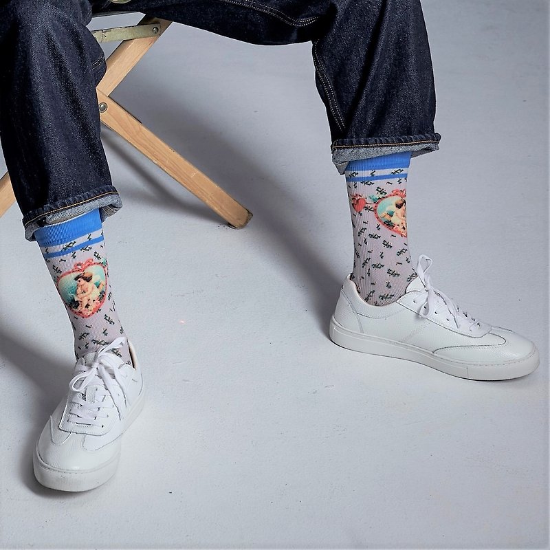 LIFEBEAT x WU JIU PLEASE联名印花篮球滑板运动袜 - 袜子 - 聚酯纤维 多色