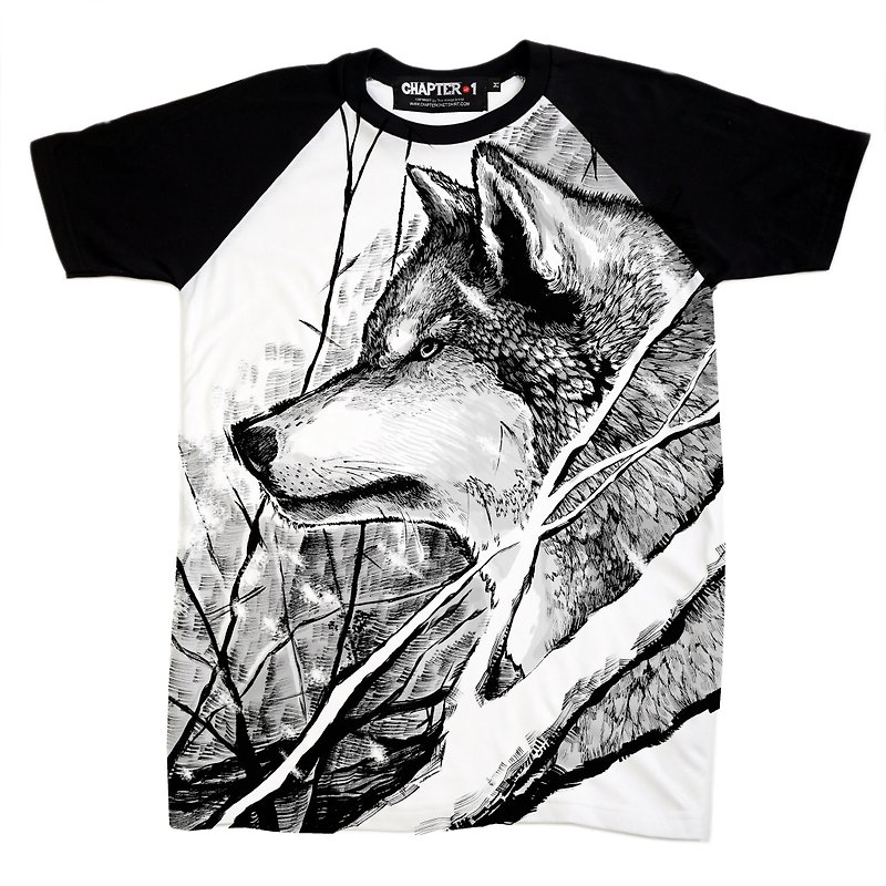 The wolf In the Forest Yami Chapter One T-shirt - 男装上衣/T 恤 - 棉．麻 白色