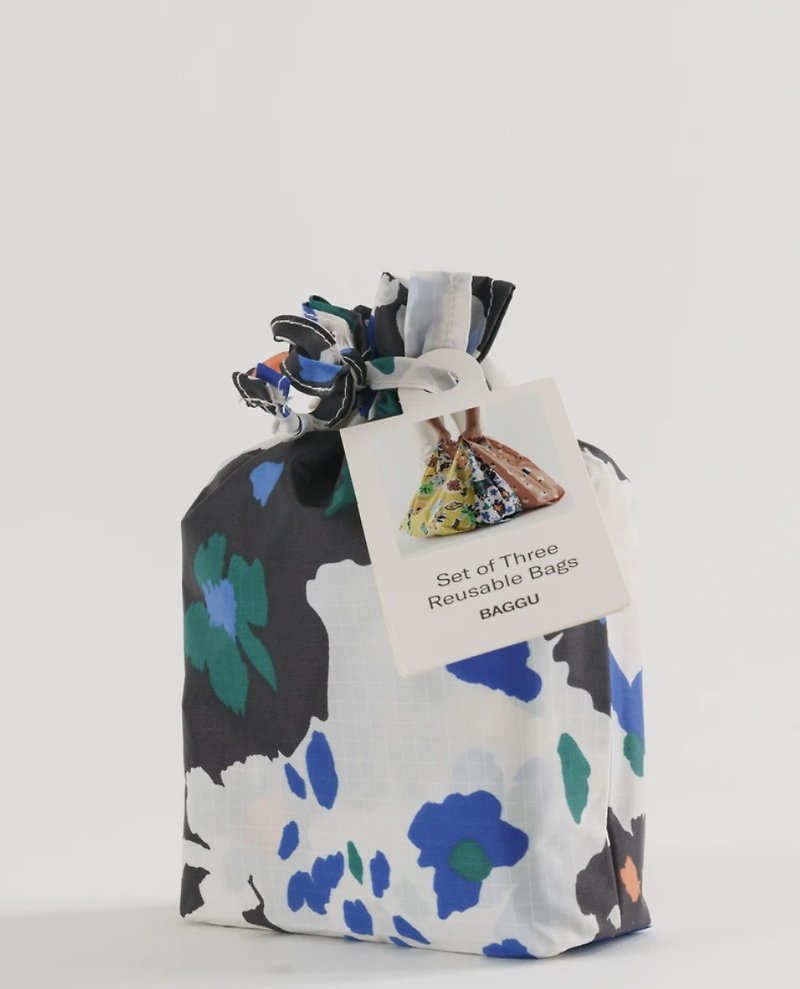 BAGGU环保提袋三个一组- 经典花朵 - 化妆包/杂物包 - 防水材质 多色