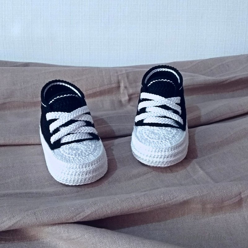 針織短靴 運動鞋 新生兒網球 Knitted booties sneakers Tennis for newborns - 婴儿鞋 - 棉．麻 多色