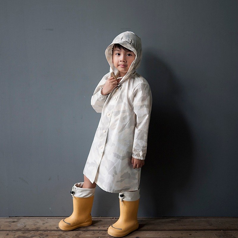 酷玩迷彩浅灰色儿童风雨衣 - 儿童雨衣/雨具 - 防水材质 灰色