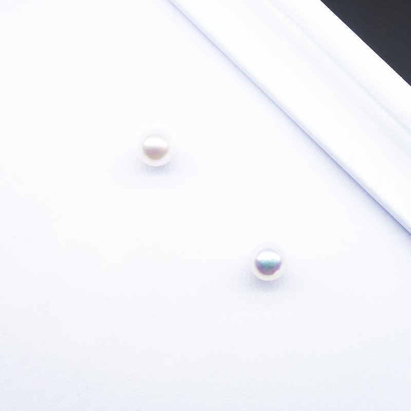 あこや真珠ピアスSV925【Pio by Parakee】パール, Akoya pearl pierced earrings - 耳环/耳夹 - 其他金属 白色