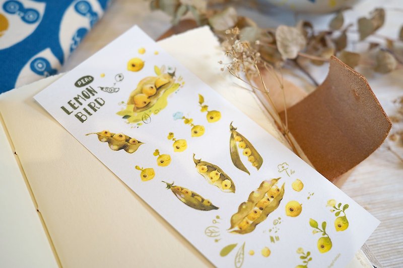 Lemon Crumbs 豆豆柠檬 - 日本和纸贴纸 - 贴纸 - 纸 黄色