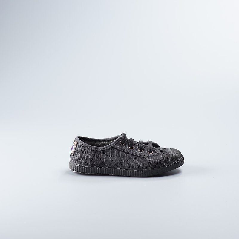 西班牙帆布鞋 冬季刷毛 黑色 黑头 洗旧  974777 大人尺寸 - 女款休闲鞋 - 棉．麻 黑色