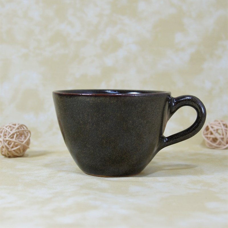 乌金釉咖啡杯,茶杯,马克杯,水杯-约180ml - 咖啡杯/马克杯 - 陶 黑色