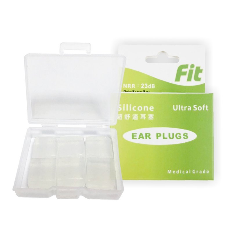 【FIT】硅胶耳塞-白色6入  柔软可塑 隔音防噪 睡眠  -  内付收纳 - 其他 - 硅胶 绿色
