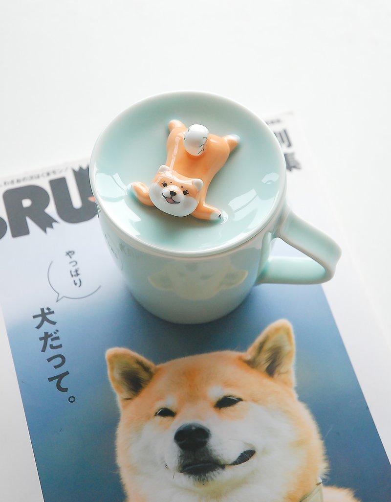 三浅陶社 原创设计 柴犬盖杯 花茶牛奶杯 咖啡杯 陶瓷礼物 立体 - 杯子 - 瓷 