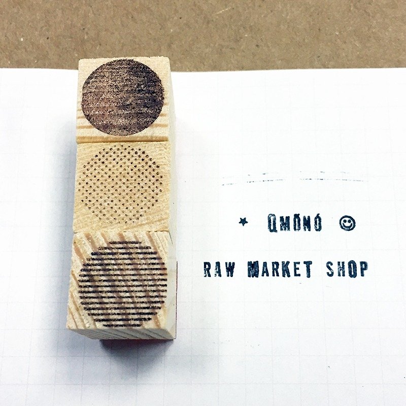 Raw Market Shop 原木印章【形状系列 / 圆形3入组 No.151】 - 印章/印台 - 木头 咖啡色