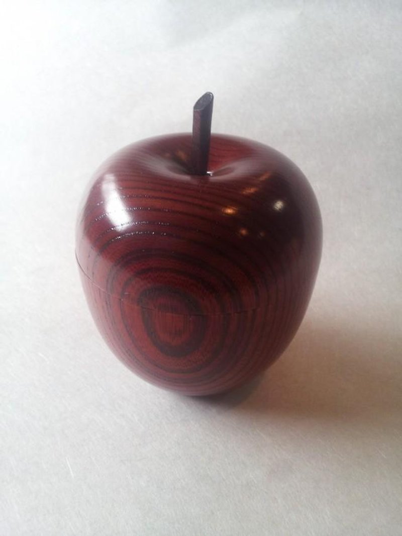 りんごっ子　大　赤 - 碗 - 木头 红色