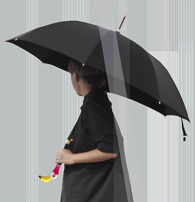 簦泇/23寸火烈鸟动物头晴雨两用自动防晒礼品遮阳长柄太阳伞 - 雨伞/雨衣 - 聚酯纤维 黑色
