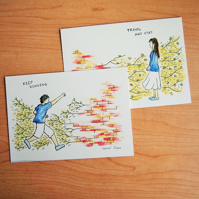 明信片 -- 男孩女孩 - 卡片/明信片 - 纸 多色