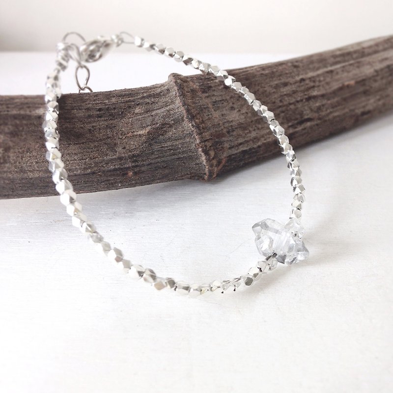 Herkimer Diamond Bracelet 闪灵钻纯银手链 - 手链/手环 - 其他金属 白色