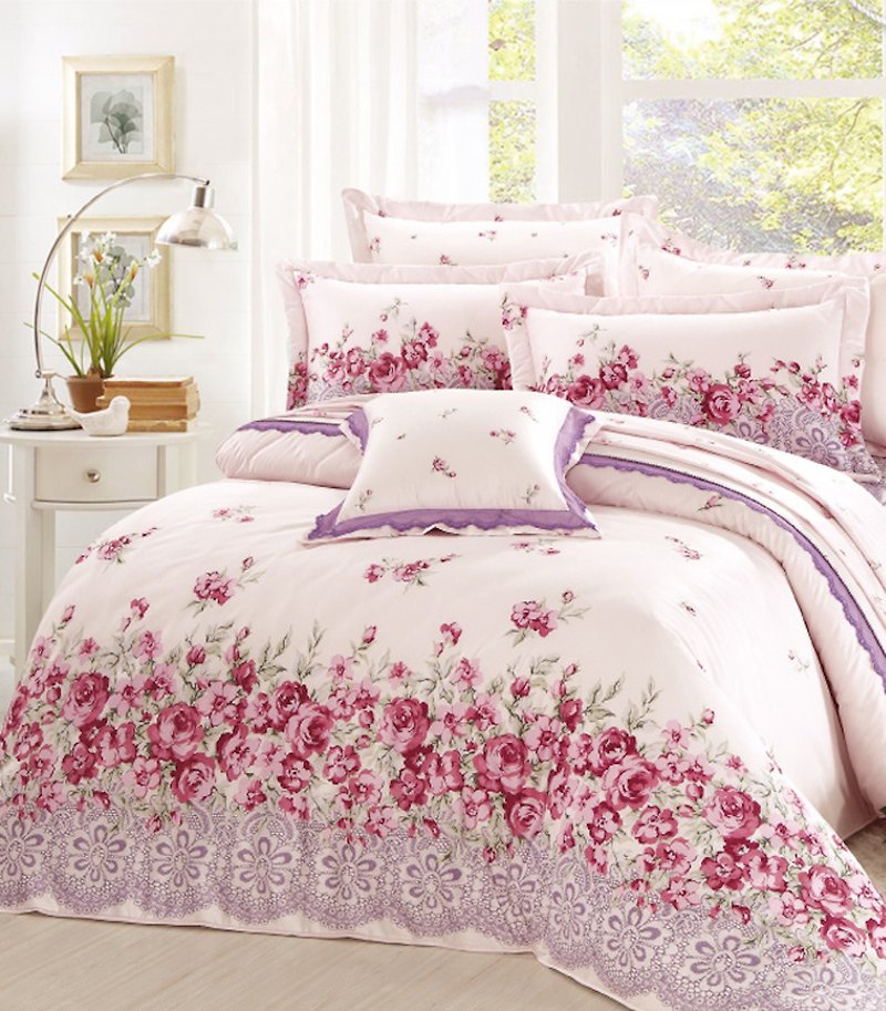 【R807 钟爱玫瑰】100% 60支精梳棉 床单组 - 寝具 - 棉．麻 粉红色