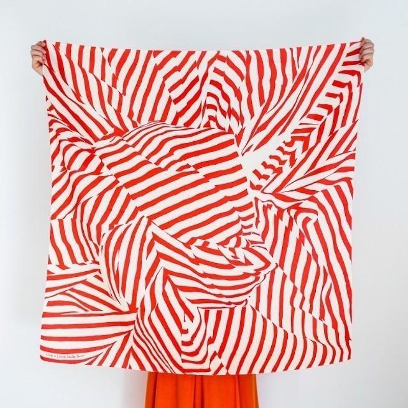 Stripe Furoshiki Red - 丝巾 - 棉．麻 红色