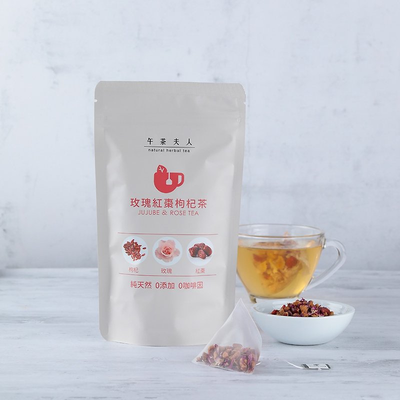玫瑰红枣枸杞茶(10入/袋)│三角茶包·无咖啡因·养颜美容 - 茶 - 其他材质 