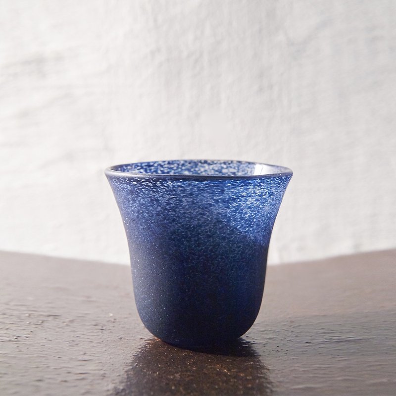 【3,co】手工彩色玻璃杯(小) - 蓝 - 花瓶/陶器 - 玻璃 蓝色