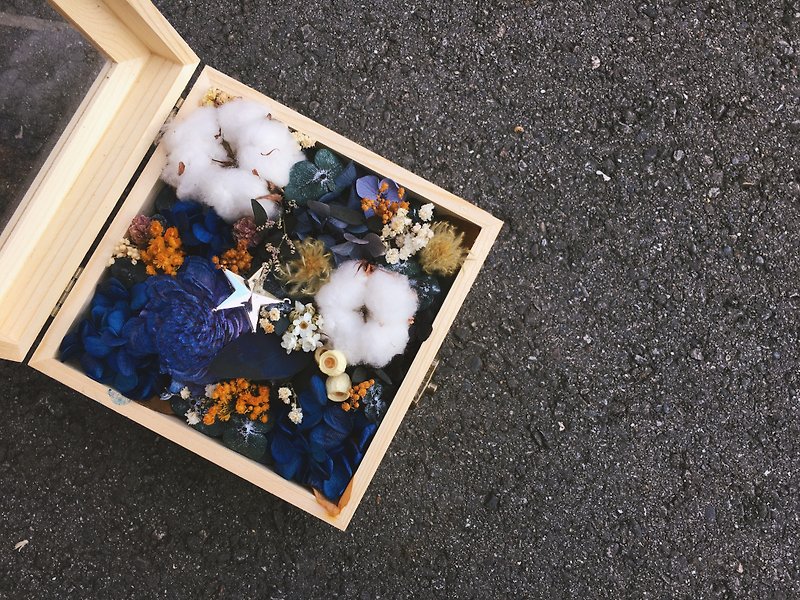 干燥花 不凋花 记忆月光宝盒 木盒花 戒指盒 - 干燥花/捧花 - 植物．花 