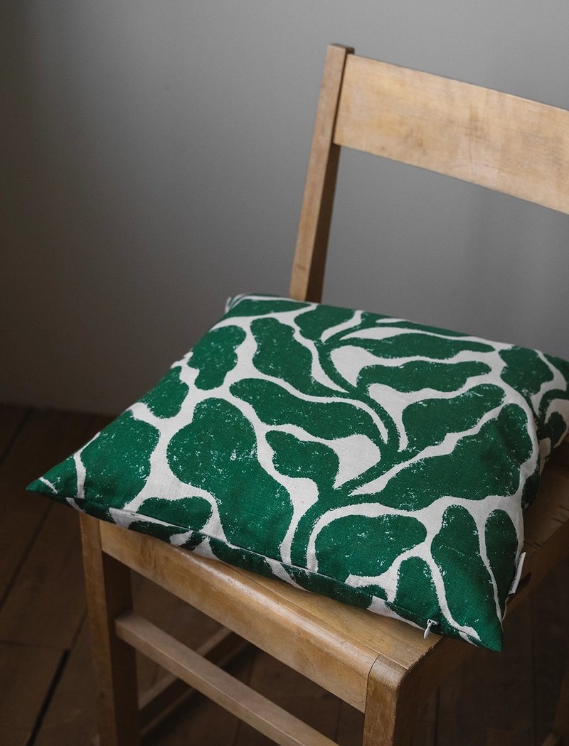 北欧设计师款 – 抱枕套 LEAVES CUSHION COVER, GREEN 叶片 - 枕头/抱枕 - 棉．麻 绿色