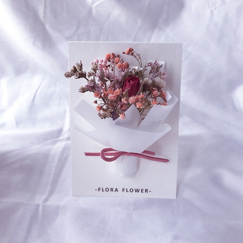 Flora Flower干燥花卡片-玫瑰 - 卡片/明信片 - 植物．花 粉红色