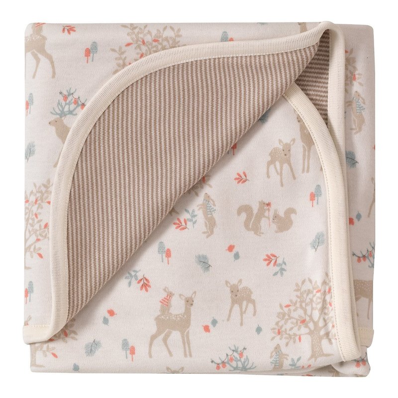 100% 有机棉 可爱小花鹿 婴儿包巾 英国品牌 - 满月礼盒 - 棉．麻 粉红色