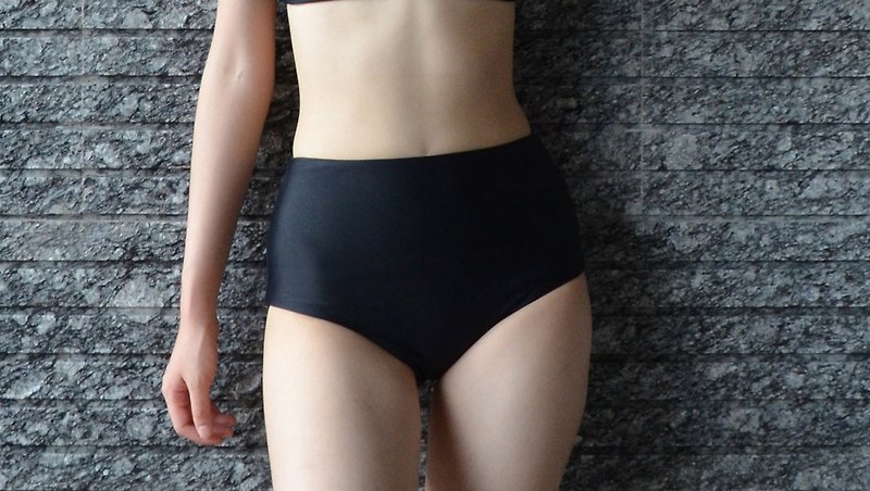 Joe Bikini Bottom - Black ( High Waist ) - 女装泳衣/比基尼 - 聚酯纤维 黑色