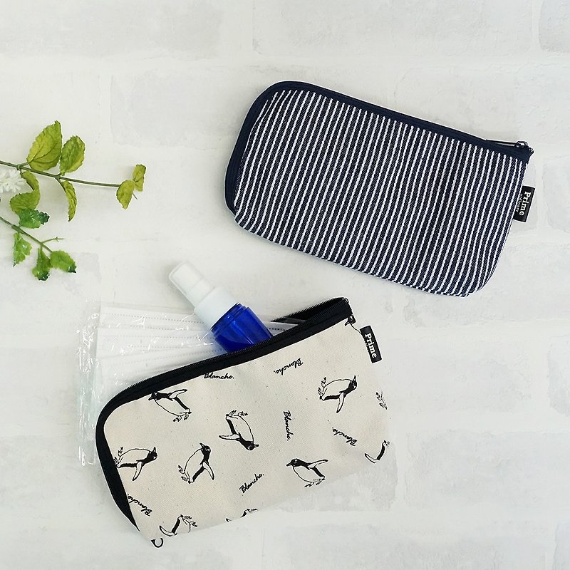 Antibacterial And Deodorant-Finished Mask Pouch Bioliner Light Made In Japan - 化妆包/杂物包 - 棉．麻 白色