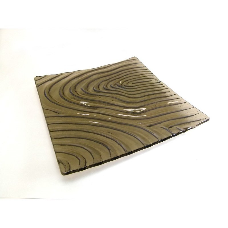Zen漩涡玻璃盘(40x 40cm) - 35022 - 浅碟/小碟子 - 玻璃 