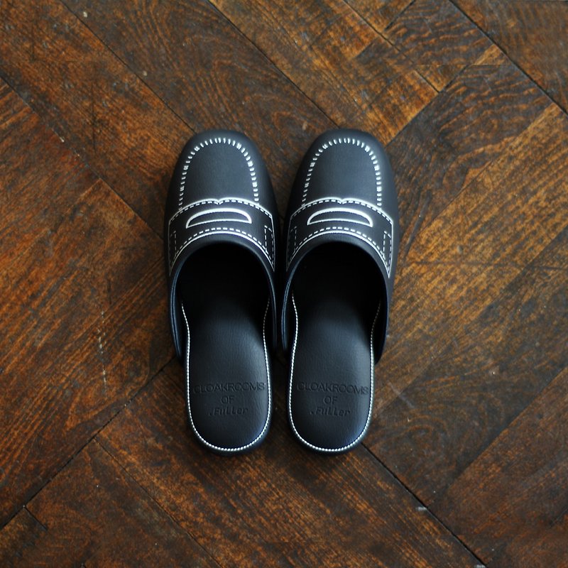 CLOAKROOMS OF .Fuller 室内拖鞋 乐福鞋LOAFER-黑银 - 室内拖鞋 - 人造皮革 黑色