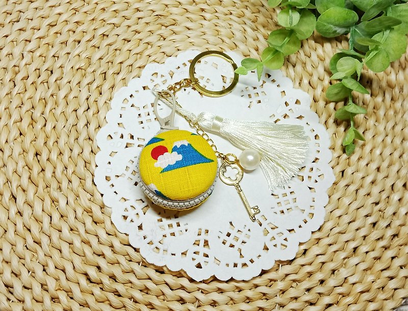 【马卡龙钥匙圈】富士山 - 钥匙链/钥匙包 - 棉．麻 黄色