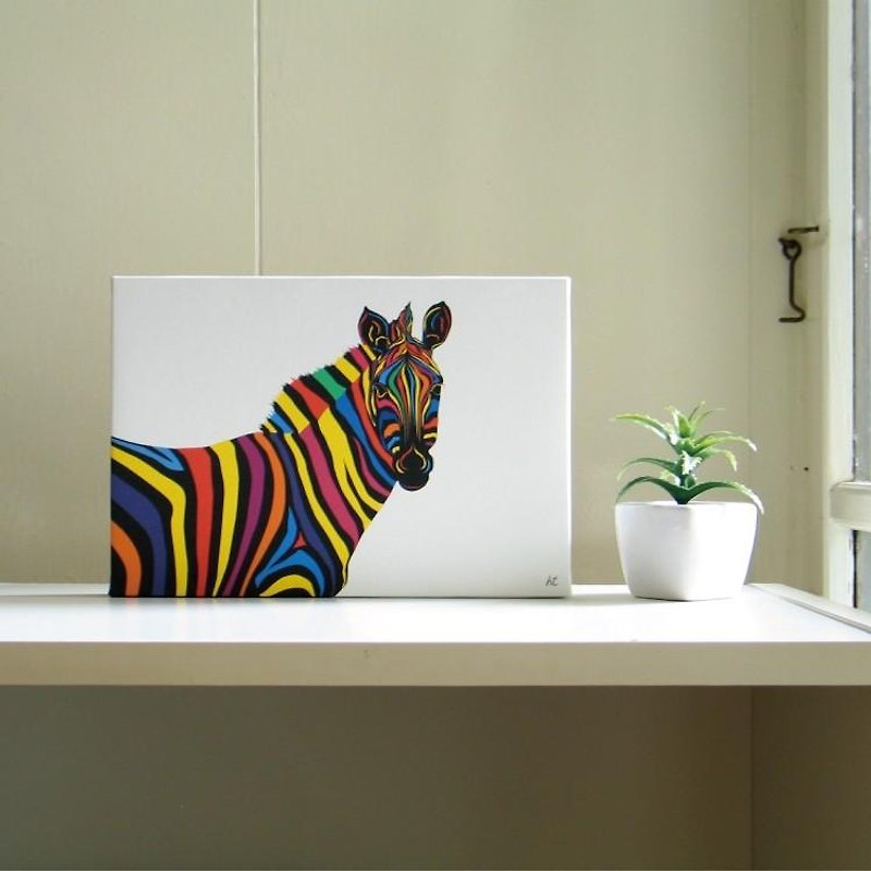 艺术 海报 绘画 挂画 时尚 优雅 斑马 动物 壁贴 创意 色彩 - 海报/装饰画/版画 - 其他材质 多色