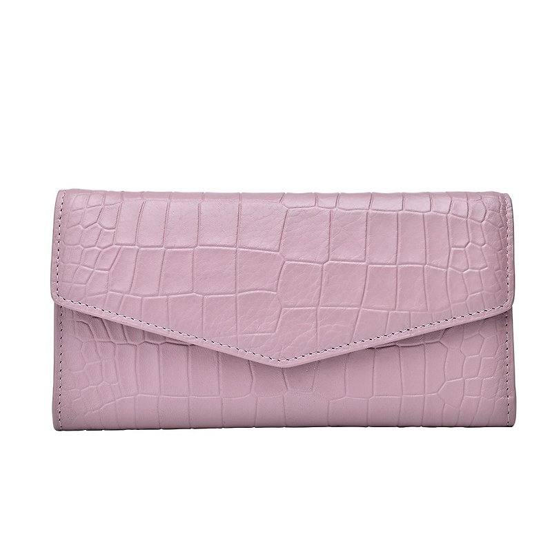 2017新款粉色女生手拿包钱包 大容量可拆卸卡片夹 零钱包 手机包 - 手拿包 - 真皮 粉红色